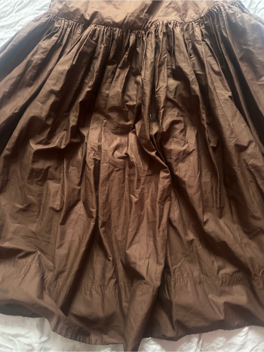 A.L.C. Harper Ruched Drop-Waist Brown Cotton Maxi Dress Size 2 NWT - Picture 4 of 14